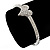 Clear Diamante 'Heart' Bracelet In Rhodium Plating - 17cm Length - view 4