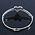 Clear Diamante 'Heart' Bracelet In Rhodium Plating - 17cm Length - view 9