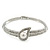 Stylish Crystal, Simulated Pearl 'Teardorp' Bracelet In Rhodium Plating - up to 17cm Length - view 3