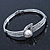 Stylish Crystal, Simulated Pearl 'Teardorp' Bracelet In Rhodium Plating - up to 17cm Length - view 8