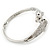 Rhodium Plated Crystal Double Dolphin Bangle Bracelet - up to 17cm Length - view 10