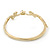 Delicate Gold Plated Crystal Floral Bangle Bracelet - 19cm Length - view 7