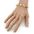 Delicate Gold Plated Crystal Floral Bangle Bracelet - 19cm Length - view 3