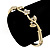 Delicate Gold Plated Crystal Floral Bangle Bracelet - 19cm Length - view 4