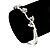 Delicate Rhodium Plated Crystal Floral Bangle Bracelet - 19cm Length - view 3