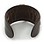 Crystal Coiled Snake Dark Brown Leather Flex Cuff Bracelet - Adjustable - view 7