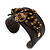 Crystal Coiled Snake Dark Brown Leather Flex Cuff Bracelet - Adjustable - view 10