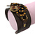 Crystal Coiled Snake Dark Brown Leather Flex Cuff Bracelet - Adjustable - view 5