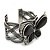 Large Black Ceramic 'Butterfly' Cuff Bracelet In Silver Plating - view 6