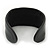 Jet Black/ Clear Swarovski Crystal 'Knot' Black Leather Flex Cuff Bracelet - Adjustable - view 7