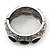 Burn Silver Effect Black Ceramic Stone Hammered Hinged Bangle - up to 19cm wrist - view 8