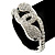 Stunning Swarovski Crystal Intertwined Snake Hinged Bangle Bracelet In Rhodium Plating - 17cm Length - view 4