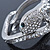 Stunning Swarovski Crystal Intertwined Snake Hinged Bangle Bracelet In Rhodium Plating - 17cm Length - view 6