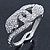 Stunning Swarovski Crystal Intertwined Snake Hinged Bangle Bracelet In Rhodium Plating - 17cm Length - view 10