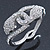 Stunning Swarovski Crystal Intertwined Snake Hinged Bangle Bracelet In Rhodium Plating - 17cm Length - view 7