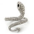 Stunning Swarovski Crystal Coiled Snake Hinged Bangle Bracelet In Rhodium Plating - 18cm Length - view 3