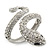 Stunning Swarovski Crystal Coiled Snake Hinged Bangle Bracelet In Rhodium Plating - 18cm Length - view 2