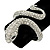 Stunning Swarovski Crystal Coiled Snake Hinged Bangle Bracelet In Rhodium Plating - 18cm Length