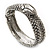 Burn Silver Vintage Inspired Coiled Snake Hinged Bangle Bracelet - 17cm Length - view 6