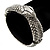 Burn Silver Vintage Inspired Coiled Snake Hinged Bangle Bracelet - 17cm Length - view 5