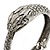 Burn Silver Vintage Inspired 'Snake' Hinged Bangle Bracelet - up to 17cm length - view 2