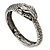 Burn Silver Vintage Inspired 'Snake' Hinged Bangle Bracelet - up to 17cm length - view 7