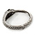 Burn Silver Vintage Inspired 'Snake' Hinged Bangle Bracelet - up to 17cm length - view 6