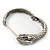 Burn Silver Vintage Inspired 'Snake' Hinged Bangle Bracelet - up to 17cm length - view 5