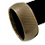 Gold/ Black Snake Print, Leather Style Slip-On Bangle - 19cm Length - view 2