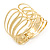 Wide Gold Plated Textured Egyptian Style Hinged Bangle Bracelet - 19cm Length - view 9
