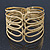 Wide Gold Plated Textured Egyptian Style Hinged Bangle Bracelet - 19cm Length