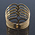 Wide Gold Plated Textured Egyptian Style Hinged Bangle Bracelet - 19cm Length - view 5