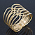 Wide Gold Plated Textured Egyptian Style Hinged Bangle Bracelet - 19cm Length - view 6