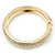 Red Enamel Clear Crystal Hinged Bangle Bracelet In Gold Plating - 19cm Length - view 8