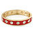 Red Enamel Crystal Hinged Bangle Bracelet In Gold Plating - 19cm Length - view 5