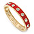 Red Enamel Crystal Hinged Bangle Bracelet In Gold Plating - 19cm Length - view 8