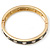 Black Enamel Crystal Hinged Bangle Bracelet In Gold Plating - 19cm Length - view 5