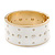 Snow White Enamel Crystal Hinged Bangle In Gold Plating - 18cm Length - view 5