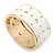 Snow White Enamel Crystal Hinged Bangle In Gold Plating - 18cm Length - view 2