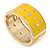 Bright Yellow Enamel Crystal Hinged Bangle In Gold Plating - 18cm Length - view 2