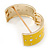 Bright Yellow Enamel Crystal Hinged Bangle In Gold Plating - 18cm Length - view 4