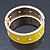 Bright Yellow Enamel Crystal Hinged Bangle In Gold Plating - 18cm Length - view 7
