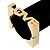 Statement Square Polished Gold Tone 'LOVE' Hinged Bangle Bracelet - 18cm Length - view 3