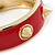 Red Enamel Spike Hinged Bangle Bracelet In Gold Plating - 19cm Length - view 4