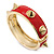 Red Enamel Spike Hinged Bangle Bracelet In Gold Plating - 19cm Length - view 7