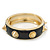 Black Enamel Spike Hinged Bangle Bracelet In Gold Plating - 19cm Length - view 6