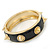 Black Enamel Spike Hinged Bangle Bracelet In Gold Plating - 19cm Length - view 7