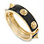 Black Enamel Spike Hinged Bangle Bracelet In Gold Plating - 19cm Length - view 9