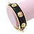 Black Enamel Spike Hinged Bangle Bracelet In Gold Plating - 19cm Length - view 5