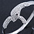 Clear Austrian Crystal Snake Bangle Bracelet In Rhodium Plaiting - 19cm L - view 5